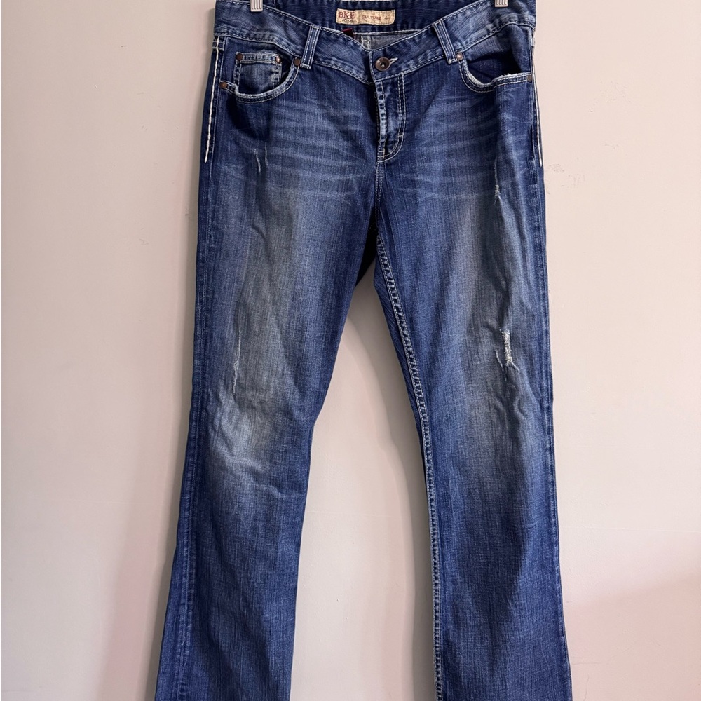 BKE culture Bootcut Jeans Women Medium Wash western Denim Mid Rise 34 x 33 1/2 - Picture 2 of 7